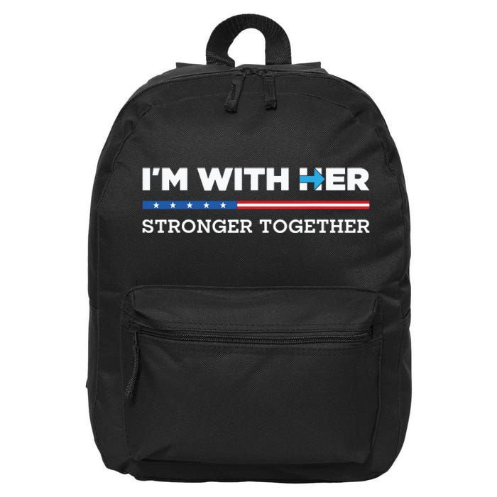 Im With Her Stronger Together Kamala Harris 2024 16 in Basic Backpack