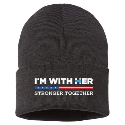 Im With Her Stronger Together Kamala Harris 2024 Sustainable Knit Beanie