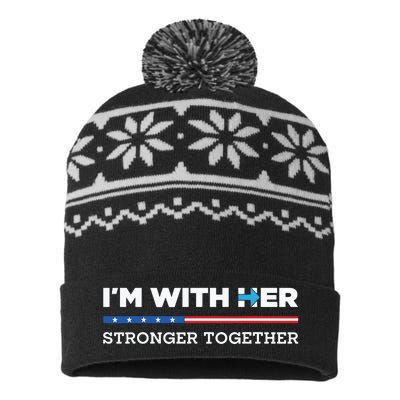 Im With Her Stronger Together Kamala Harris 2024 USA-Made Snowflake Beanie