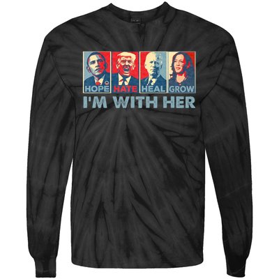 IM With Her Kamala Vote For 2024 President Kamala Harris Tie-Dye Long Sleeve Shirt