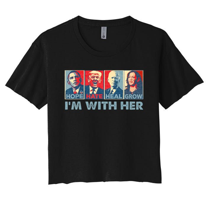 IM With Her Kamala Vote For 2024 President Kamala Harris Women's Crop Top Tee