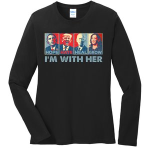 IM With Her Kamala Vote For 2024 President Kamala Harris Ladies Long Sleeve Shirt