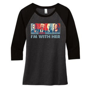 IM With Her Kamala Vote For 2024 President Kamala Harris Women's Tri-Blend 3/4-Sleeve Raglan Shirt