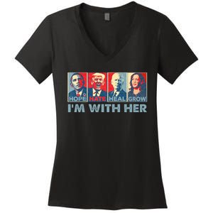 IM With Her Kamala Vote For 2024 President Kamala Harris Women's V-Neck T-Shirt