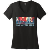 IM With Her Kamala Vote For 2024 President Kamala Harris Women's V-Neck T-Shirt