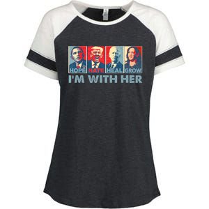 IM With Her Kamala Vote For 2024 President Kamala Harris Enza Ladies Jersey Colorblock Tee