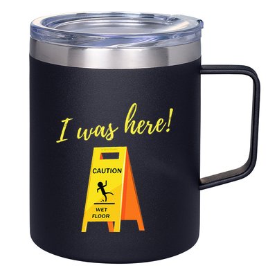 I Was Here Wet Floor Sign Funny Janitor Custodian Cleaner 12oz Stainless Steel Coffee Mug