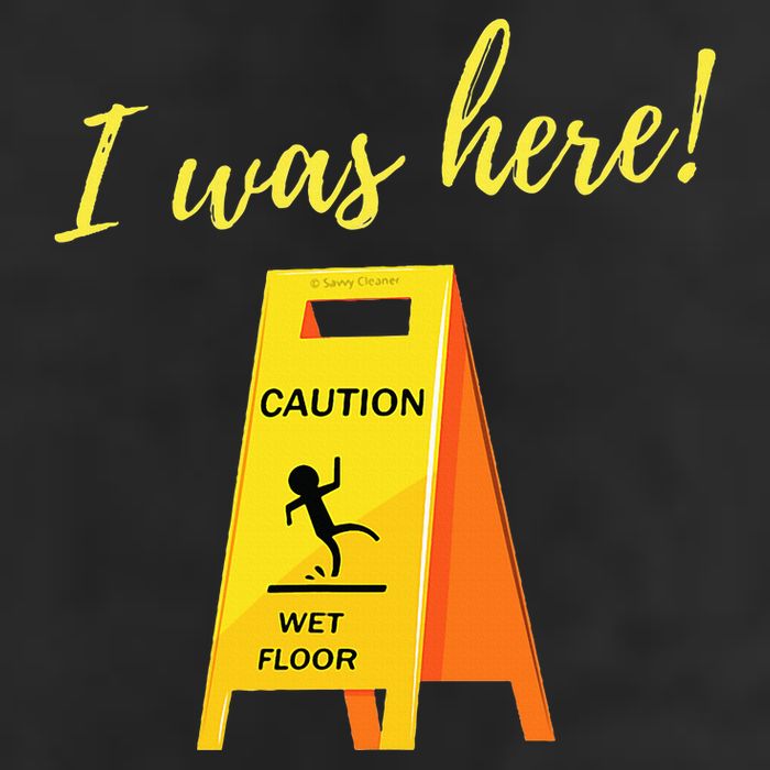 I Was Here Wet Floor Sign Funny Janitor Custodian Cleaner Golf Towel