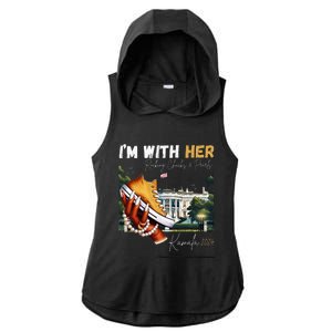 IM With Her Rocking Chucks & Pearls Kamala 2024 Ladies PosiCharge Tri-Blend Wicking Draft Hoodie Tank