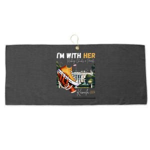 IM With Her Rocking Chucks & Pearls Kamala 2024 Large Microfiber Waffle Golf Towel