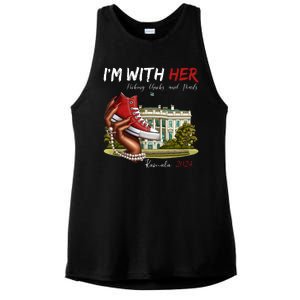 Im With Her Chucks And Pearls Kamala Harris White House 2024 Ladies PosiCharge Tri-Blend Wicking Tank