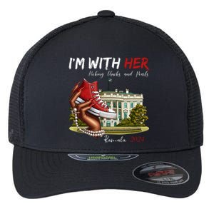 Im With Her Chucks And Pearls Kamala Harris White House 2024 Flexfit Unipanel Trucker Cap