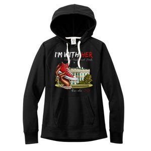 Im With Her Chucks And Pearls Kamala Harris White House 2024 Women's Fleece Hoodie