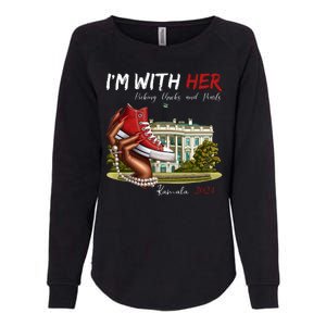 Im With Her Chucks And Pearls Kamala Harris White House 2024 Womens California Wash Sweatshirt