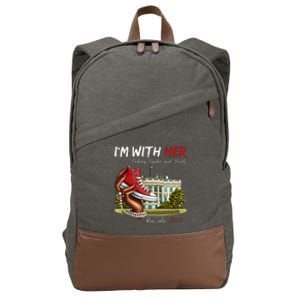 Im With Her Chucks And Pearls Kamala Harris White House 2024 Cotton Canvas Backpack