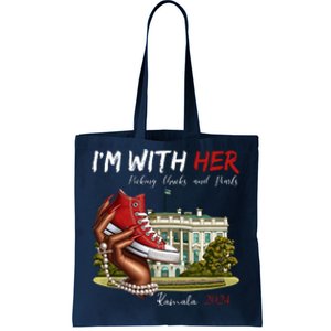 Im With Her Chucks And Pearls Kamala Harris White House 2024 Tote Bag