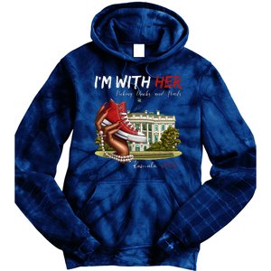 Im With Her Chucks And Pearls Kamala Harris White House 2024 Tie Dye Hoodie