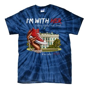 Im With Her Chucks And Pearls Kamala Harris White House 2024 Tie-Dye T-Shirt