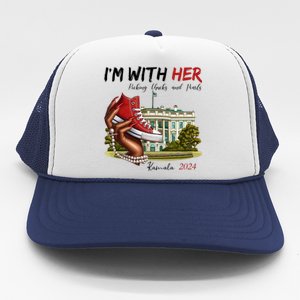 Im With Her Chucks And Pearls Kamala Harris White House 2024 Trucker Hat