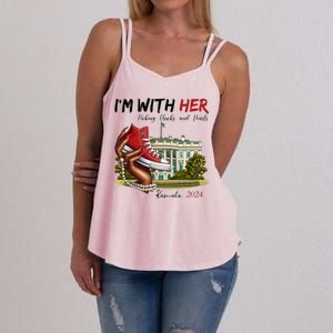 Im With Her Chucks And Pearls Kamala Harris White House 2024 Women's Strappy Tank