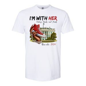 Im With Her Chucks And Pearls Kamala Harris White House 2024 Softstyle CVC T-Shirt