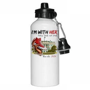 Im With Her Chucks And Pearls Kamala Harris White House 2024 Aluminum Water Bottle