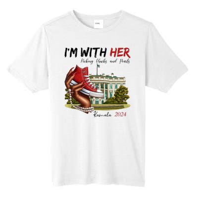 Im With Her Chucks And Pearls Kamala Harris White House 2024 Tall Fusion ChromaSoft Performance T-Shirt