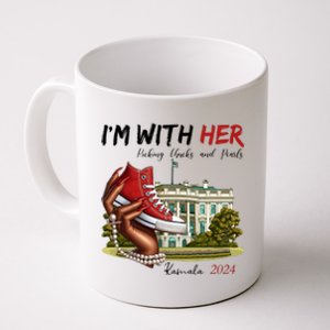 Im With Her Chucks And Pearls Kamala Harris White House 2024 Coffee Mug