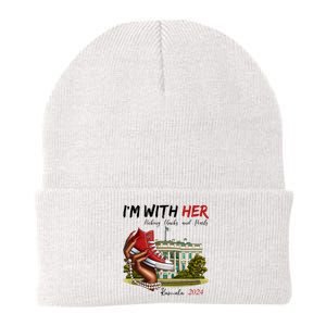 Im With Her Chucks And Pearls Kamala Harris White House 2024 Knit Cap Winter Beanie