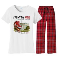 Im With Her Chucks And Pearls Kamala Harris White House 2024 Women's Flannel Pajama Set