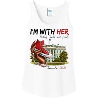 Im With Her Chucks And Pearls Kamala Harris White House 2024 Ladies Essential Tank