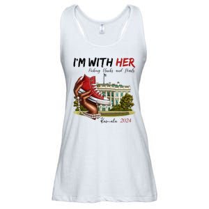 Im With Her Chucks And Pearls Kamala Harris White House 2024 Ladies Essential Flowy Tank