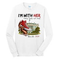 Im With Her Chucks And Pearls Kamala Harris White House 2024 Tall Long Sleeve T-Shirt