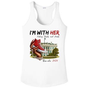 Im With Her Chucks And Pearls Kamala Harris White House 2024 Ladies PosiCharge Competitor Racerback Tank