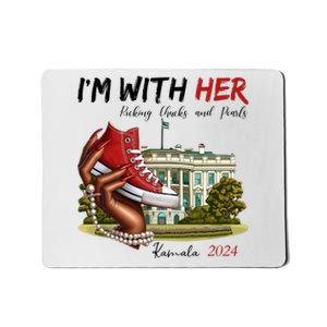 Im With Her Chucks And Pearls Kamala Harris White House 2024 Mousepad