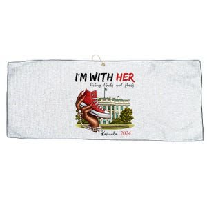 Im With Her Chucks And Pearls Kamala Harris White House 2024 Large Microfiber Waffle Golf Towel