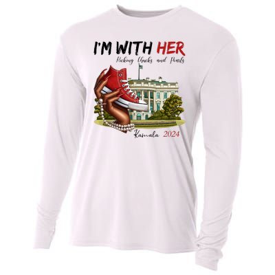 Im With Her Chucks And Pearls Kamala Harris White House 2024 Cooling Performance Long Sleeve Crew