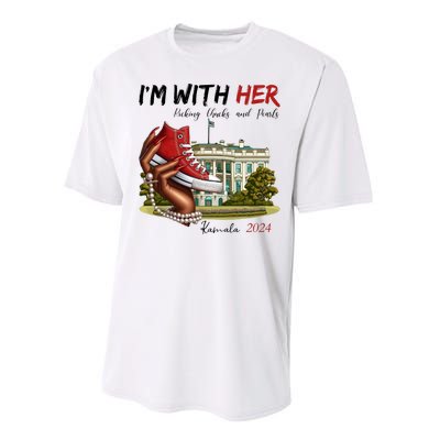 Im With Her Chucks And Pearls Kamala Harris White House 2024 Performance Sprint T-Shirt