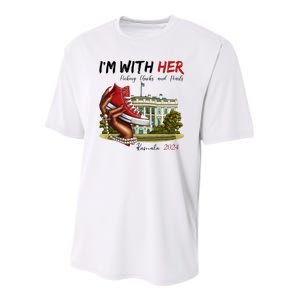 Im With Her Chucks And Pearls Kamala Harris White House 2024 Youth Performance Sprint T-Shirt