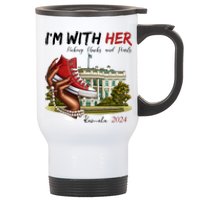 Im With Her Chucks And Pearls Kamala Harris White House 2024 Stainless Steel Travel Mug