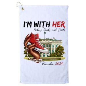 Im With Her Chucks And Pearls Kamala Harris White House 2024 Platinum Collection Golf Towel