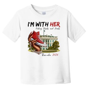 Im With Her Chucks And Pearls Kamala Harris White House 2024 Toddler T-Shirt