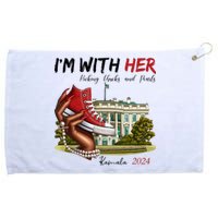 Im With Her Chucks And Pearls Kamala Harris White House 2024 Grommeted Golf Towel