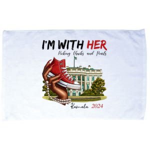 Im With Her Chucks And Pearls Kamala Harris White House 2024 Microfiber Hand Towel