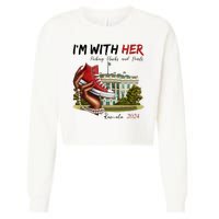 Im With Her Chucks And Pearls Kamala Harris White House 2024 Cropped Pullover Crew