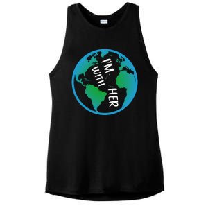 Im With Her Earth Day Ladies PosiCharge Tri-Blend Wicking Tank