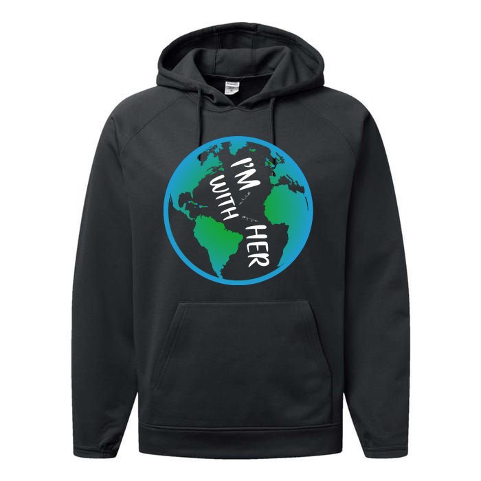 Im With Her Earth Day Performance Fleece Hoodie