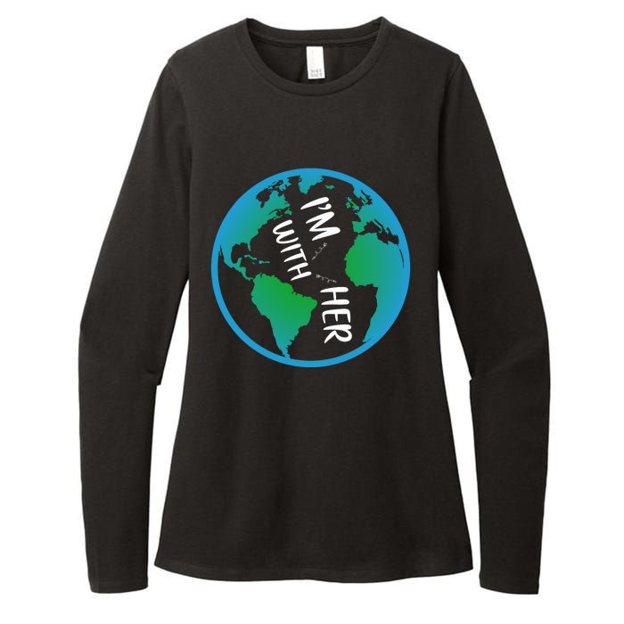 Im With Her Earth Day Womens CVC Long Sleeve Shirt