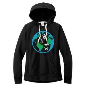 Im With Her Earth Day Women's Fleece Hoodie