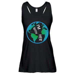 Im With Her Earth Day Ladies Essential Flowy Tank